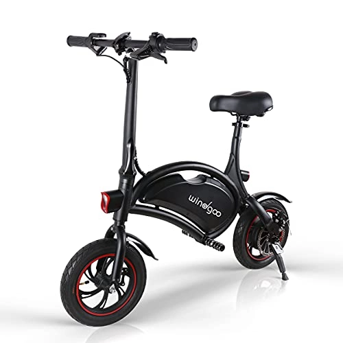 Bicicletas eléctrica : Windgoo Bicicleta Electrica Plegables, 350W Motor Bicicleta Plegable 25 km / h y 15 km, Bici Electricas Adulto con Ruedas de 12", Batería 36V 6.0Ah, Asiento Ajustable, sin Pedales