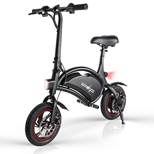Bicicletas eléctrica : Windgoo - Bicicleta eléctrica Plegable para Bicicleta eléctrica de Velocidad máxima 25 km / h 12" Super Bike batería de Litio de Carga 36 V Bicicleta Unisex (Black)