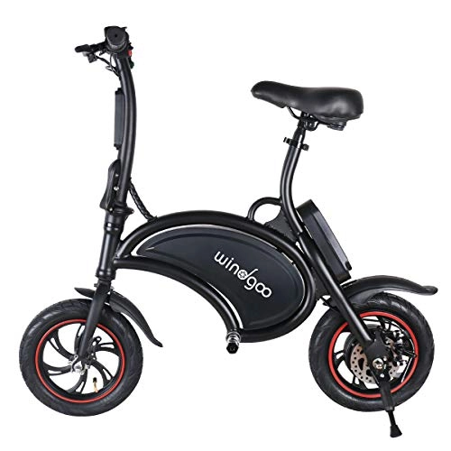 Bicicletas eléctrica : Windgoo Bicicleta eléctrica Plegable Ruedas de 12", Batería de Litio de 4400-36v, Ebike para Adulto (B15-Black)