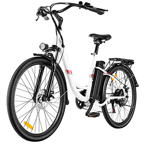 Bicicletas eléctrica : WINICE Bicicleta Electrica 250W Bici Electrica 26 Pulgadas Ebike Asistente al Pedaleo, Batería extraíble de Litio 36V de 8AH Shimano de 7 velocidades