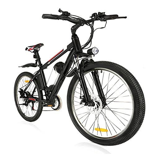 Bicicletas eléctrica : Winice Bicicleta eléctrica, Bicicletas eléctricas para Adultos de 26 Pulgadas, Bicicleta de montaña eléctrica, 21 velocidades, batería extraíble de 36V / 8Ah, Bicicleta eléctrica de 40-50KM