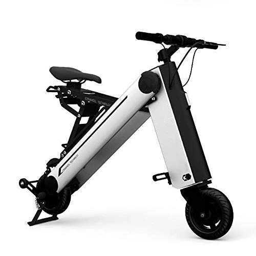 Bicicletas eléctrica : WJH Bicicleta elctrica Moda y vehculo electrnico Inteligente Scooter elctrico Movilidad Triciclo Bicicleta elctrica Plegable y porttil, Puede ser controlado por telfono mvil, Silver, 8inches