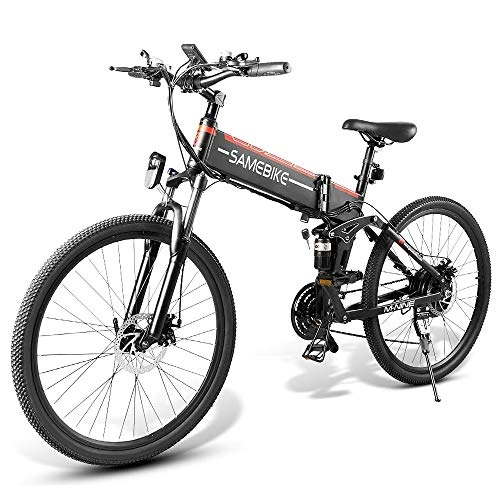 Bicicletas eléctrica : WooDlan 20 Pulgadas Bicicleta eléctrica Plegable Electric Power Assist Bicicletas E-Vespa de la Bici del Motor 350W Conjoined Lamer