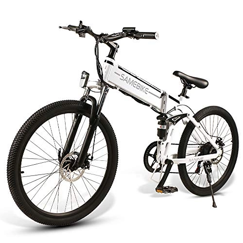 Bicicletas eléctrica : WooDlan 20 Pulgadas Plegable Energía Eléctrica Bicicleta de Asistencia eléctrica de Bicicletas E-Vespa de la Bici del Motor 350W Conjoined Lamer