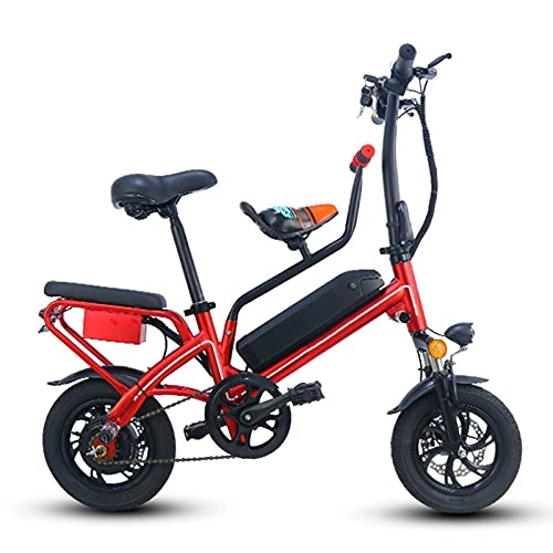 Bicicletas eléctrica : WPeng Adultos Mini Bicicleta Eléctrica, Bicicletas Eléctricas Plegables Impermeables 12", 3 Modos Conducción, Motor 384W, Batería Litio 36V 8A para Ciudad, Aire Libre, Viajes Bicicleta, Ejercicio, Rojo