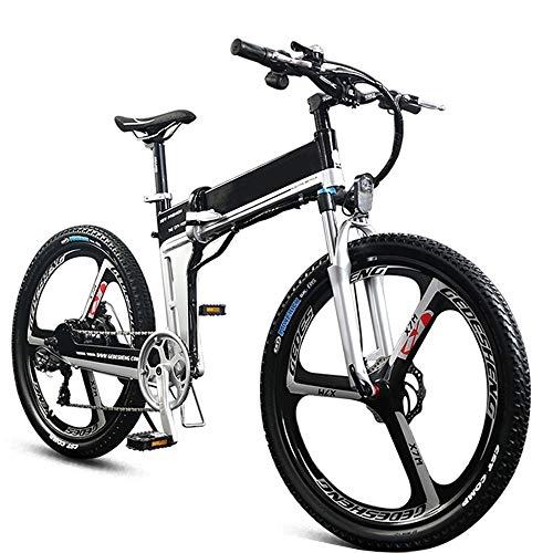 Bicicletas eléctrica : WuZhong F Bicicleta elctrica Plegable Puede ser batera de Litio de batera de Litio de batera de Coche elctrico de montaña Horquilla Delantera hidrulica de Bicicleta 400W