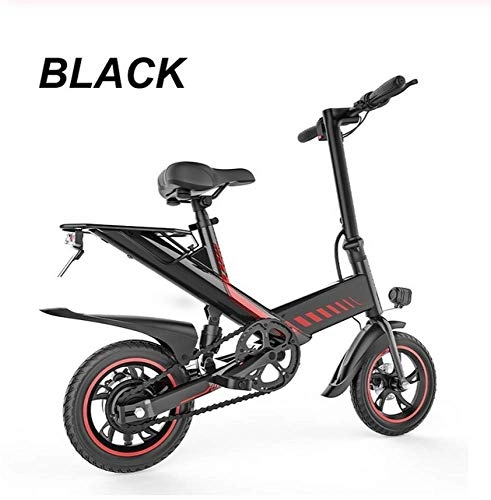 Bicicletas eléctrica : WXJWPZ Bicicleta Eléctrica Plegable 48V 7.5Ah Smart E Bike 400W Suspensión Trasera Freno De Disco Plegable E Bicicleta Mini Bicicleta Eléctrica Plegable, Black