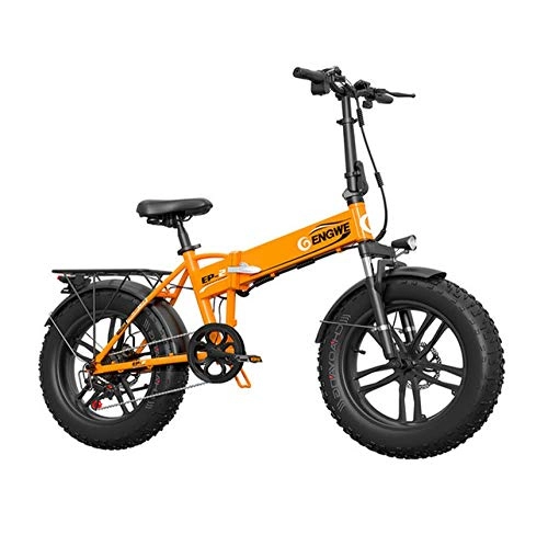 Bicicletas eléctrica : WXJWPZ Bicicleta Eléctrica Plegable 48V12.5A Batería De Litio 20 * 4.0 Pulgadas Aluminio Bicicleta Eléctrica Plegable 500W, Yellow