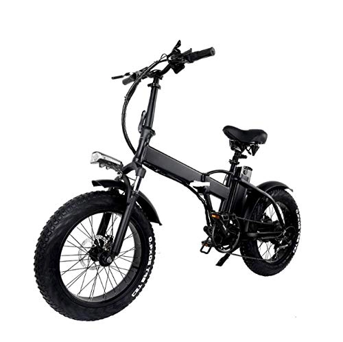 Bicicletas eléctrica : WXJWPZ Bicicleta Eléctrica Plegable 500w Neumático Gordo Plegable Bicicleta Eléctrica De 2 Ruedas