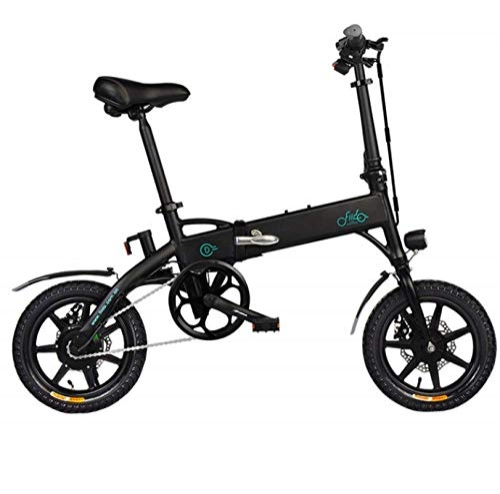 Bicicletas eléctrica : WXJWPZ Bicicleta Eléctrica Plegable Almacén Bicicleta Eléctrica Bicicleta Plegable De Litio Batería Li-Lion 14 Pulgadas Mini Bicicleta, Black