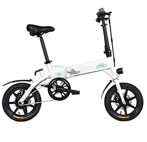 Bicicletas eléctrica : WXJWPZ Bicicleta Eléctrica Plegable Almacén Bicicleta Eléctrica Bicicleta Plegable De Litio Batería Li-Lion 14 Pulgadas Mini Bicicleta, White