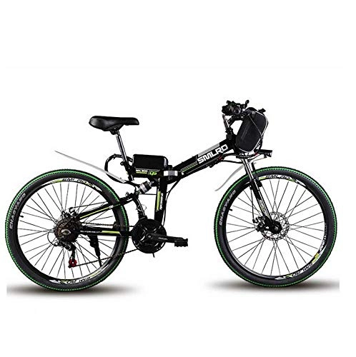 Bicicletas eléctrica : WXJWPZ Bicicleta Eléctrica Plegable Bicicleta De Montaña Eléctrica De 24 Pulgadas Sonó 60 Km De Velocidad Máxima 35 Km / H Plegable, Black