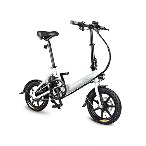 Bicicletas eléctrica : WXJWPZ Bicicleta Eléctrica Plegable Bicicleta Eléctrica De Ciclomotor De 14 Pulgadas Bicicleta Eléctrica 250W Motor Sin Escobillas 36V 7.8AH Bicicleta Eléctrica, White