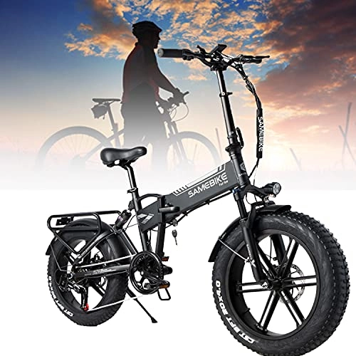 Bicicletas eléctrica : WZFANJIJ Bicicleta Eléctrica Plegable Bicicleta de Cercanías Eléctrica de 20" Batería Extraíble de 10, 4Ah Motor de 48V 500W 7 Velocidades Asistencia de Pedal para Maletero