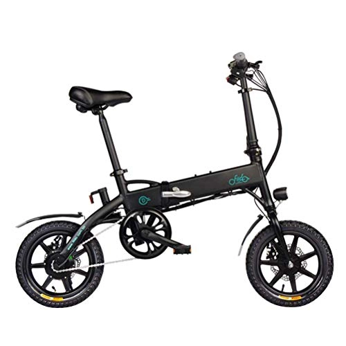 Bicicletas eléctrica : XBSXP Bicicleta eléctrica E-Bikes Bicicleta eléctrica Plegable 250W 36V con neumático de 14 Pulgadas y Pantalla LCD