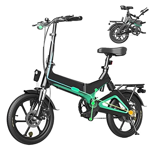 Bicicletas eléctrica : XGHW Rueda Plegable de Bicicleta eléctrica Ebike Bicicletas eléctricas Biñas Plegables Rueda Plegable 500W Bicicleta eléctrica E-Bicicleta con 10, 5 ah batería, 16 Pulgadas (Color : Black)