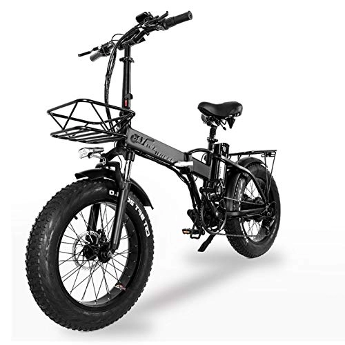 Bicicletas eléctrica : xianghaoshun Bicicleta eléctrica Plegable, Bicicleta de montaña eléctrica para Adultos, Engranajes de transmisión de Velocidad Profesional, Bicicletas de Playa / montaña con neumáticos Gruesos