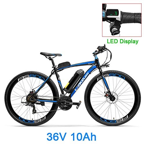 Bicicletas eléctrica : xianhongdaye 36V 10Ah / Super Power Bicicleta eléctrica batería de Litio Bicicleta eléctrica 700C Bicicleta de Carretera Freno de Disco Marco de aleación de Aluminio en Ambos Lados-LED Azul 10A
