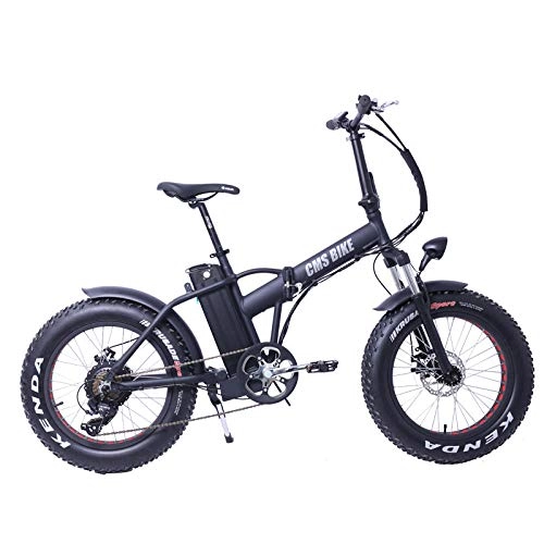 Bicicletas eléctrica : xianhongdaye Bicicleta elctrica Plegable de 20 Pulgadas 48V 500W Motor sin escobillas Bicicleta elctrica Nieve Bicicleta de montaña Ancha-Negro
