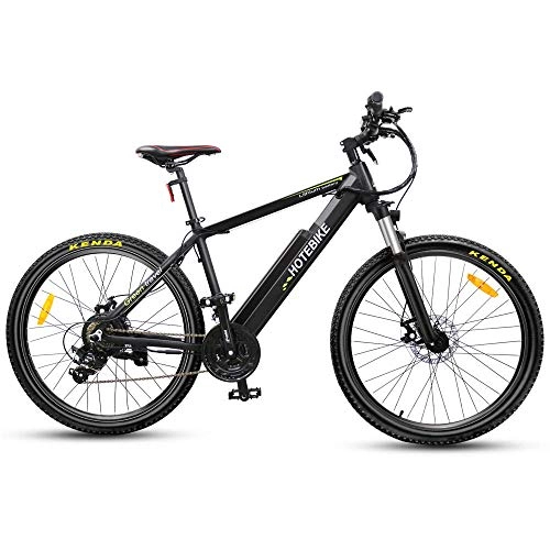 Bicicletas eléctrica : xianhongdaye Bicicleta eléctrica de 26 Pulgadas 48V 500W Bicicleta de montaña de Alta Potencia con batería 13AH (A6AH26) Negro-Negro