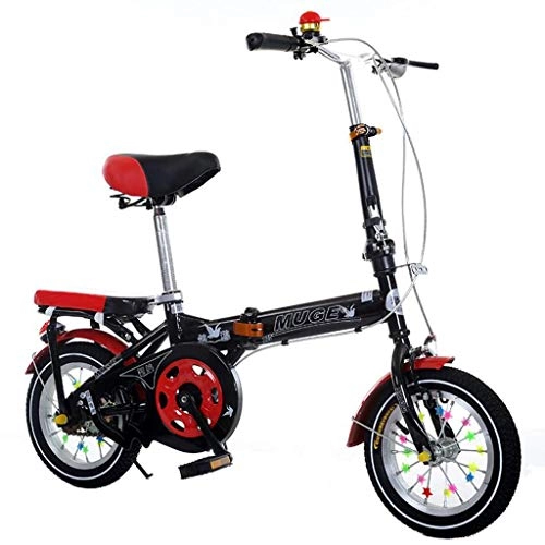 Bicicletas eléctrica : Xiaoping Bicicleta Plegable for nios de 11 a 15 aos de Edad, nios y nias, Escuela Primaria, Pedales for nios, Bicicleta de Desplazamiento, Bicicleta esttica (Color : Black, Size : 20inches)