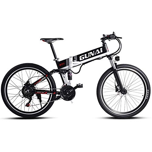 Bicicletas eléctrica : Xiaoyue Plegable eléctrico de Bicicletas de montaña de 26 Pulgadas E-Bicicleta for Adultos con el Asiento Trasero con 48V de Litio-LON batería y 500W Potencia del Motor 21 de Velocidad lalay