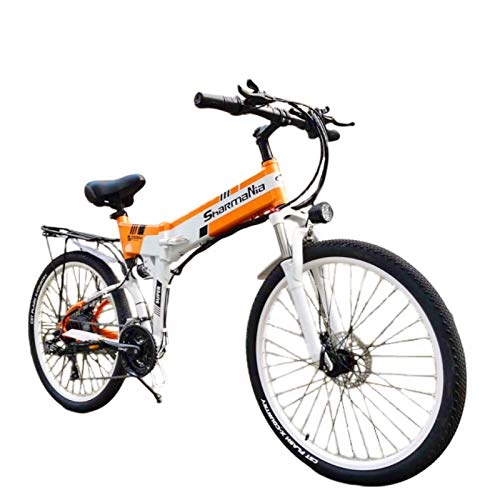 Bicicletas eléctrica : XXCY 500w / 350w Bicicleta De Montaña Eléctrica 12.8ah Ebike Plegable MTB Bicicleta Shimano 21 Velocidades Dos Baterías (black02)