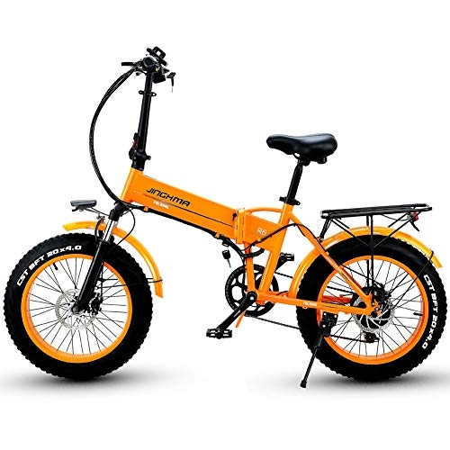 Bicicletas eléctrica : XXCY R6 Bicicleta eléctrica, 48V 20 * 4.0 Pulgadas Neumáticos gordos Plegables 350W / 500W 10ah / 12.8ah LG Li-Ion batería 5 Niveles (350W 10ah)