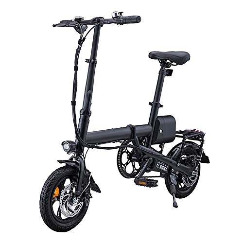 Bicicletas eléctrica : XXZ Bicicleta de eléctrica, Bicicleta de Plegable, 250W Motor Bicicleta Plegable 25 km / h, Bici Electricas Adulto con Ruedas de 12", Batería 36V 5.2Ah, Asiento Ajustable, con Pedales