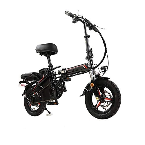Bicicletas eléctrica : XXZ Bicicleta Electrica Plegables, 350W Motor Bicicleta Plegable Bici Electricas Adulto con Ruedas de 14", Batería 48V 8Ah, Asiento Ajustable
