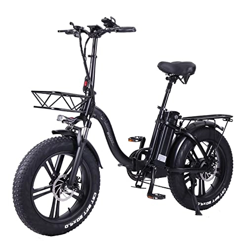Bicicletas eléctrica : Y20-NEW Rueda integrada Bicicleta montaña Bicicleta eléctrica de 7 velocidades Bicicleta eléctrica Plegable de 20 Pulgadas Freno Disco Doble (17Ah + 1 Batería Repuesto+Bolsa)