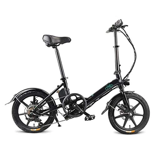 Bicicletas eléctrica : YANGMAN-L Bicicleta Plegable eléctrico, de 16 Pulgadas Plegable eléctrico de cercanías E-Bici de la Bici con 36V 7.8Ah batería de Litio, Negro