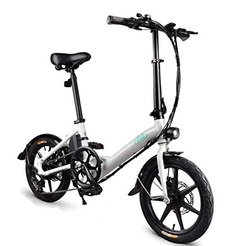 Bicicletas eléctrica : YANGMAN-L E-Bici eléctrica de 16" Bicicletas Plegables 36V / 7Ah batería 250W Motor 15.6 mph MAX de Velocidad 25 km de autonomía de 6 velocidades Shifter Bicicletas para Adultos, Blanco