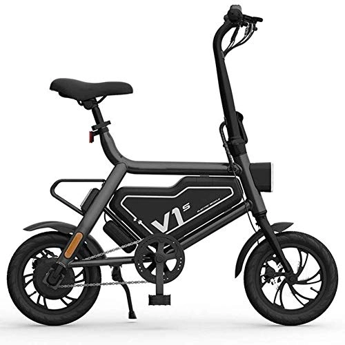 Bicicletas eléctrica : YANGMAN-L Plegables E-Bici, 14 Pulgadas Bicicleta eléctrica con Pantalla LCD de 100 kg de Carga máxima para la Movilidad de Viajes, Gris