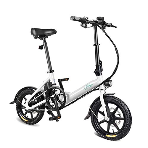 Bicicletas eléctrica : yeehao 1 Unidad Elctrico Bicicleta Plegable Plegable Bicicleta Doble Freno de Disco Porttil para Ciclismo - Blanco
