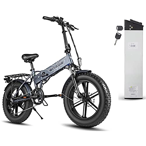 Bicicletas eléctrica : YI'HUI Bicicleta eléctrica E Bike Plegable para Adultos, Bici Electrica Montaña de 20 Pulgadas, Bicicleta Electrica Urbana E-Bike, 750W 48V / 12.8Ah Batería Extraíble, Gris