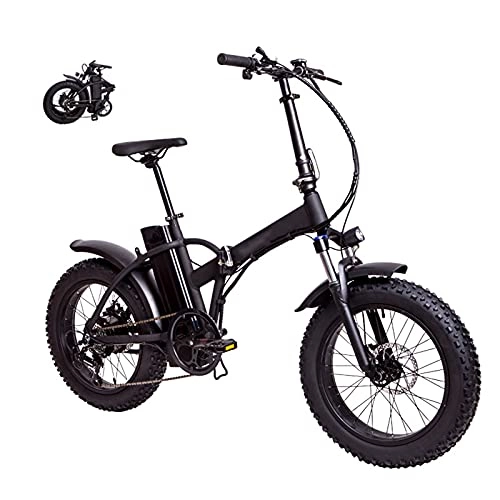 Bicicletas eléctrica : YIZHIYA Bicicleta Eléctrica, 20" E-Bike Plegable para Adultos con neumáticos gordos, Batería de Litio extraíble, Frenos de Disco Delanteros y Traseros, Bicicleta de montaña eléctrica