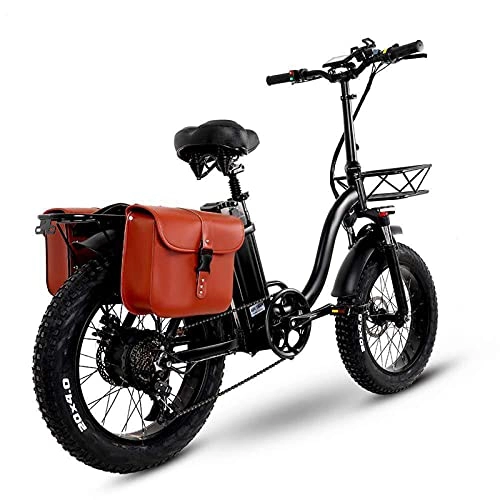 Bicicletas eléctrica : YIZHIYA Bicicleta Eléctrica, Neumáticos de Grasa de 20 Pulgadas 4.0 Plegables E-Bike Todo Terreno, Bicicleta de montaña eléctrica para Adultos, Freno de Disco Delantero y Trasero, 48V 24AH 750W