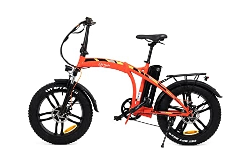Bicicletas eléctrica : YOUIN Dubai Bicicleta Eléctrica Plegable 20x4.0 Fat, Autonomía 45 km, Motor 250W, Cambio 7 velocidades Shimano, Batería Extraíble - Naranja