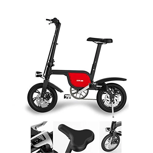 Bicicletas eléctrica : YPYJ Bicicleta Eléctrica Plegable Portátil con Batería Extraíble De Iones De Litio De 36V 6Ah, Bicicleta Eléctrica con Motor De 250W, Rojo