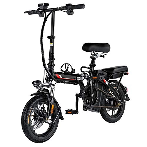 Bicicletas eléctrica : YXZNB Bicicletas Electricas, 14" Plegable Bicicleta Elctrica, La Batera De Litio Recargable 350W / 48V / 10Ah Batera, 3 Modos De Bicicletas Neutro