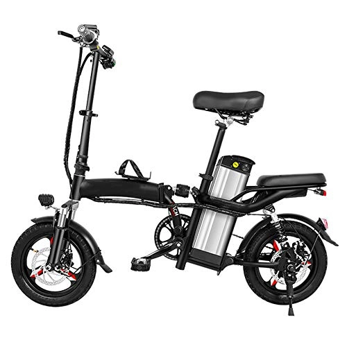 Bicicletas eléctrica : YXZNB Bicicletas Electricas, Adulto Plegable Bicicleta Elctrica De 48V 350W / 14 '' Neumticos / 200 Km, Conveniente para Los Hombres, Las Mujeres, Los Desplazamientos Urbanos