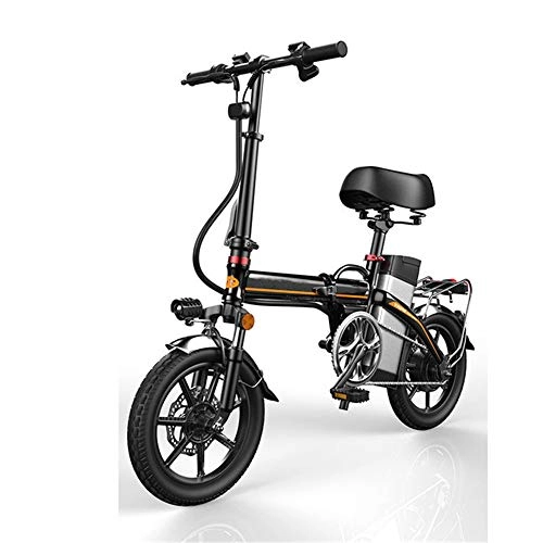 Bicicletas eléctrica : YXZNB Bicicletas Electricas, Adulto Plegable Bicicleta Elctrica De 48V 350W / 14 '' Neumticos / 60 Km, Conveniente para Los Hombres, Las Mujeres, Los Desplazamientos Urbanos