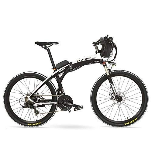 Bicicletas eléctrica : ZDDOZXC Bicicleta de montaña elctrica de plegado rpido GP de 26 pulgadas, con pedaleo de moda, batera de 48V 12Ah, motor de 240W, ambos frenos de disco, 30 ~ 40km / h, Pedelec.