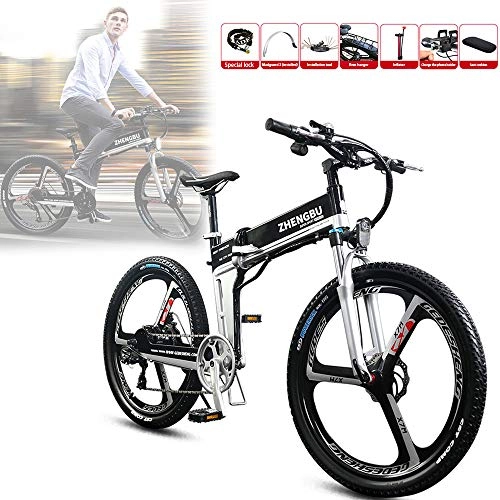 Bicicletas eléctrica : ZDTVU Eléctrico Bicicleta, con Freno de Disco hidráulico y Horquilla / con Batería de Litio Desmontable, Adultos Unisex