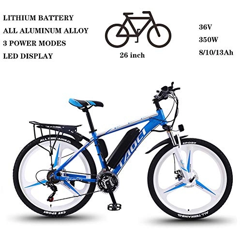 Bicicletas eléctrica : ZFY 36V 350W Batera De Iones De Litio Extrable Mountain Ebike Bicicleta Elctrica para Adultos Bicicleta Elctrica Bicicleta De Aleacin De Aluminio Bicicleta Al Aire Libre, Blue-10AH70km
