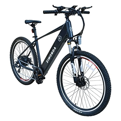 Bicicletas eléctrica : ZIMONDA Bicicleta Eléctrica para Adultos, BAFANG Motor 250W, Batería Extraíble de 468 WH, 7 Velocidades, 25 km / h, hasta 65 mph, con Horquillas de Suspensión, Pantalla LCD, Neumáticos Ciudad de 27.5
