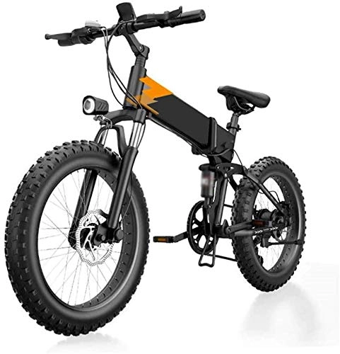 Bicicletas eléctrica : ZJZ 20 Pulgadas Bicicleta eléctrica montaña, neumático Gordo Bicicleta 48V batería de Litio 7 Bicicletas de Velocidad Deportes al Aire Libre