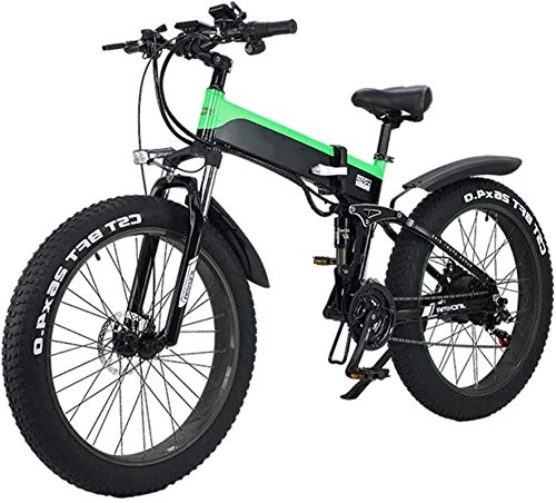 Bicicletas eléctrica : ZJZ Bicicleta de Ciudad de montaña eléctrica Plegable, Pantalla LED Bicicleta eléctrica Bicicleta de Viaje 500W 48V 10Ah Motor, Carga máxima de 120Kg, Portátil Fácil de almacenar