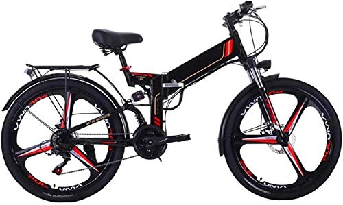 Bicicletas eléctrica : ZJZ Bicicleta de montaña eléctrica Plegable, Bicicleta eléctrica de 26"con batería de Iones de Litio extraíble de 48V 8AH / 10AH, Bicicleta eléctrica de montaña Plegable con Motor de 300W